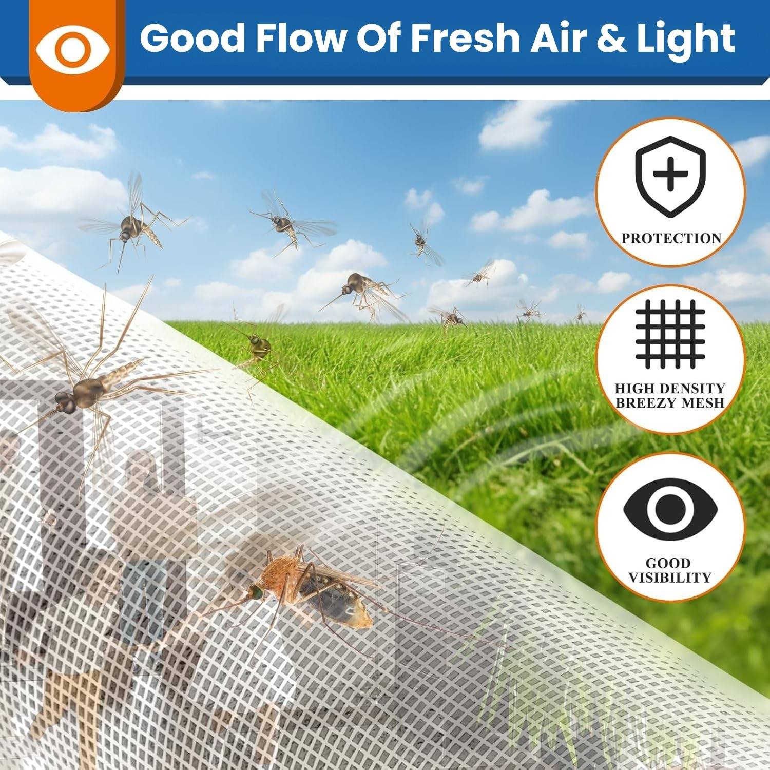 Door Fly Screen White - 70cm (W) x 210cm (H): image 2