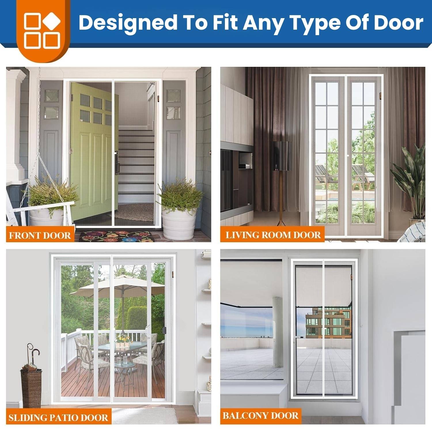 Door Fly Screen White - 70cm (W) x 210cm (H): image 7