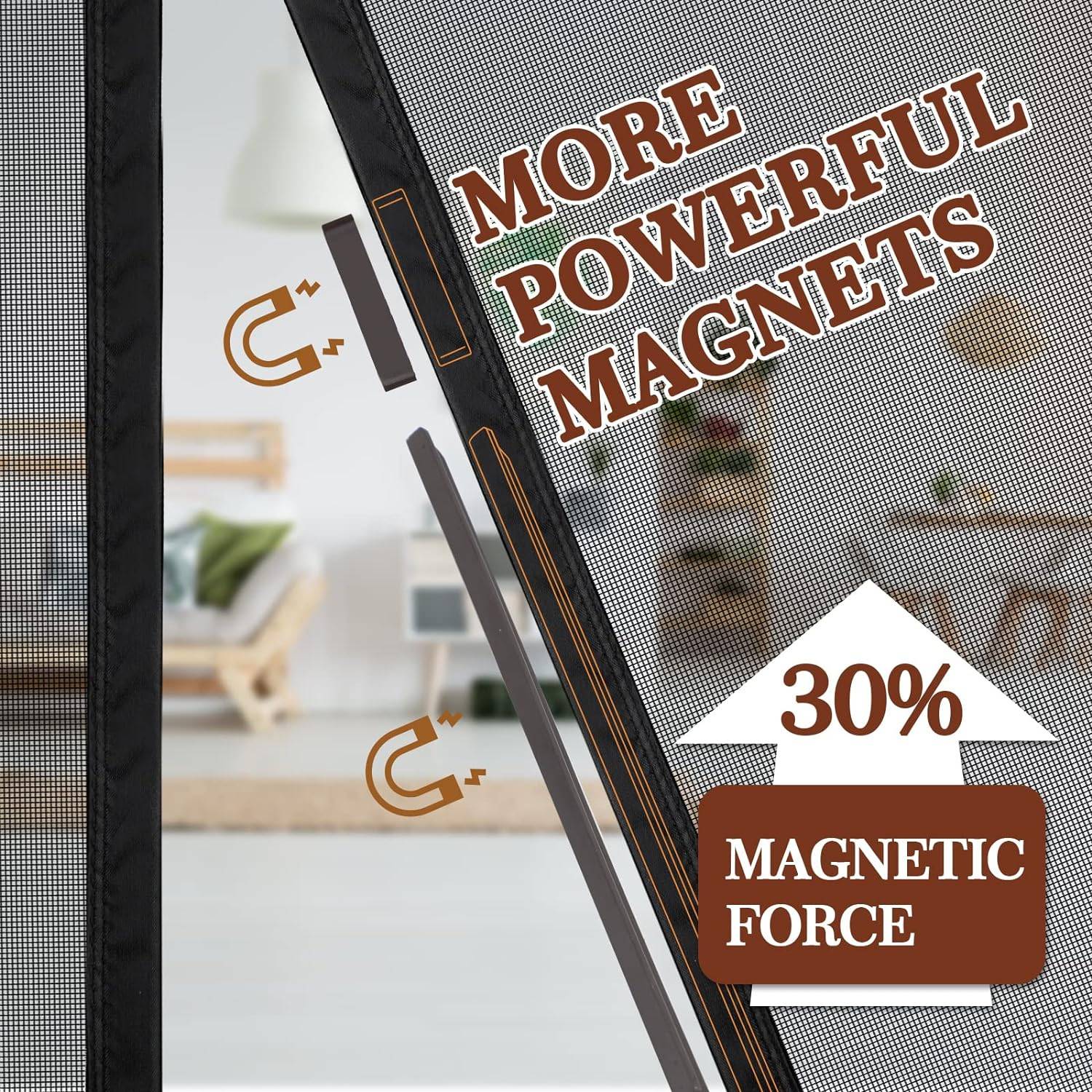 Mosquito Mesh Door - Black, 60cm (W) x 210cm (H): image 4