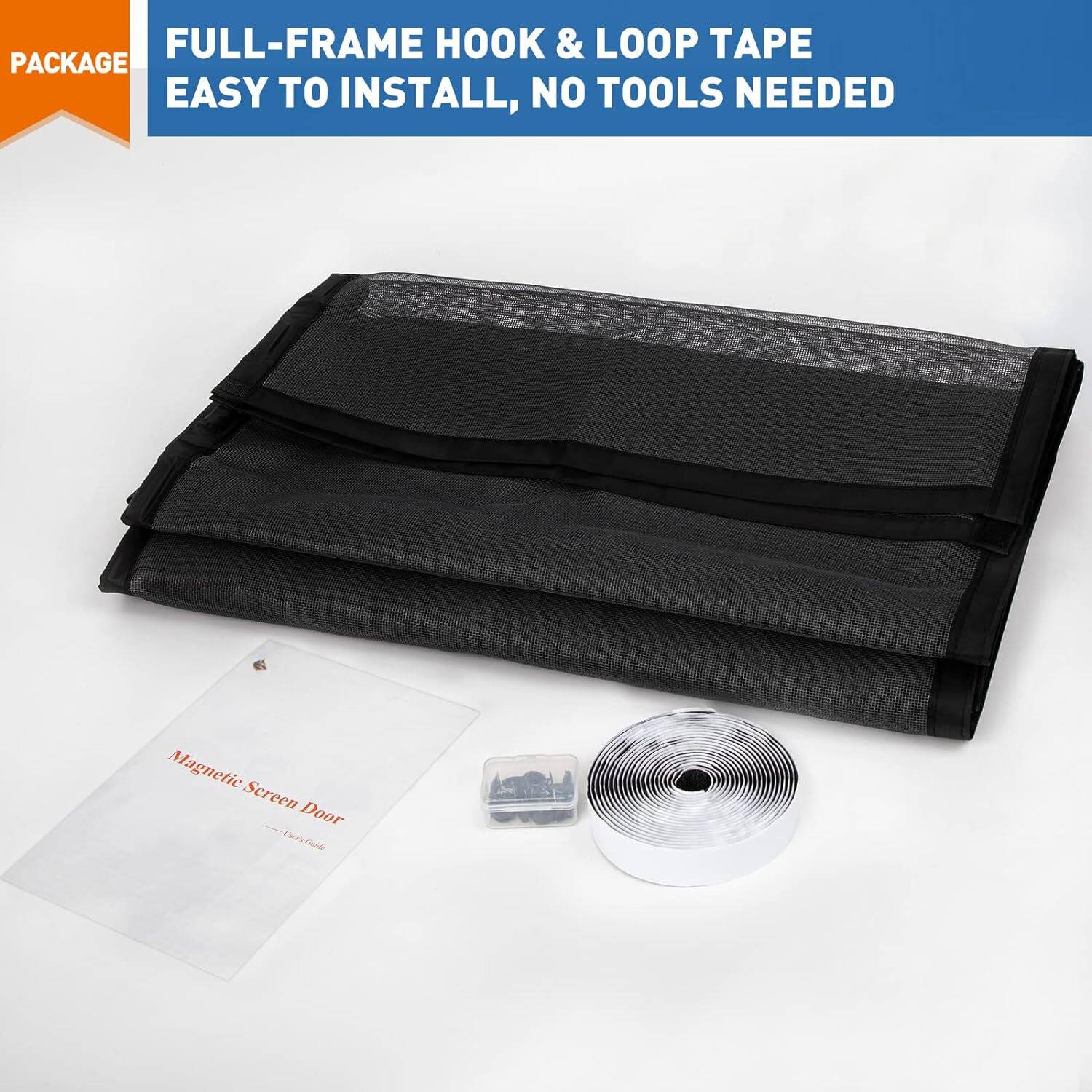 Mosquito Mesh Door - Black, 60cm (W) x 210cm (H): image 5